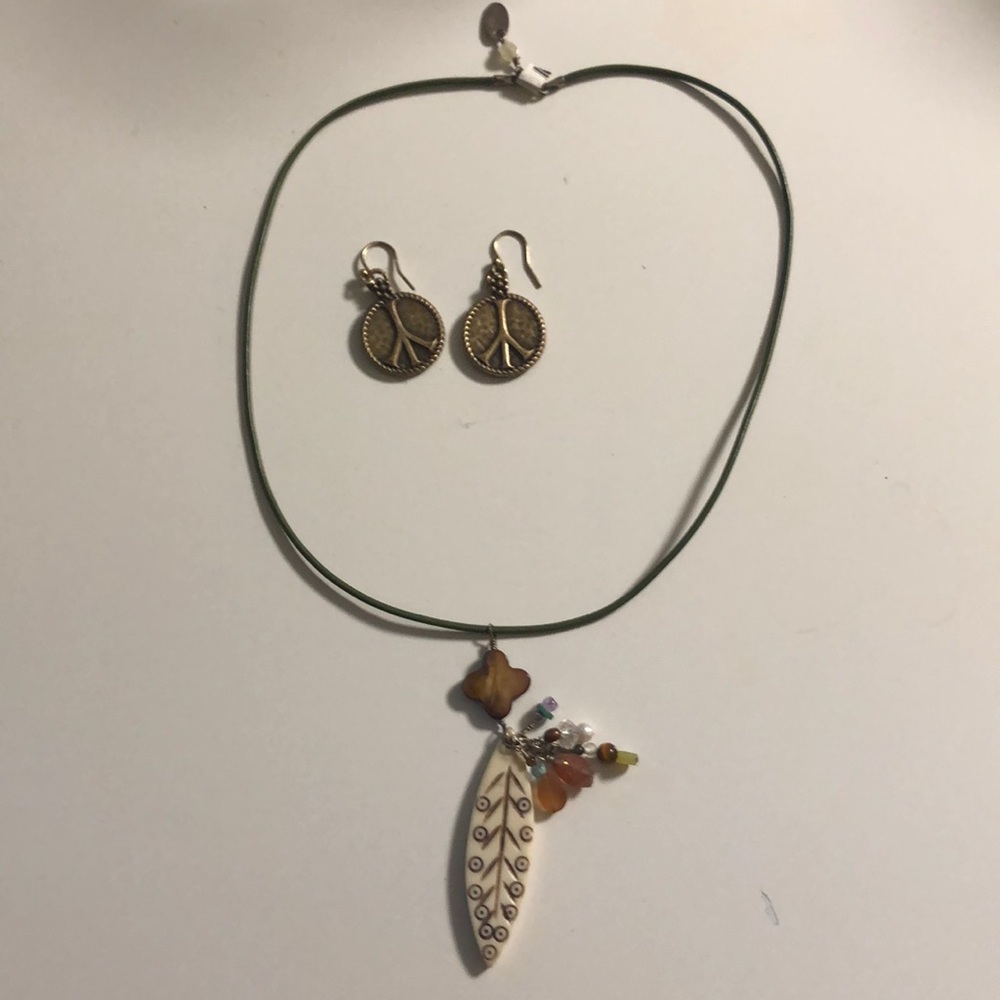 Peace earrings and 2 necklaces